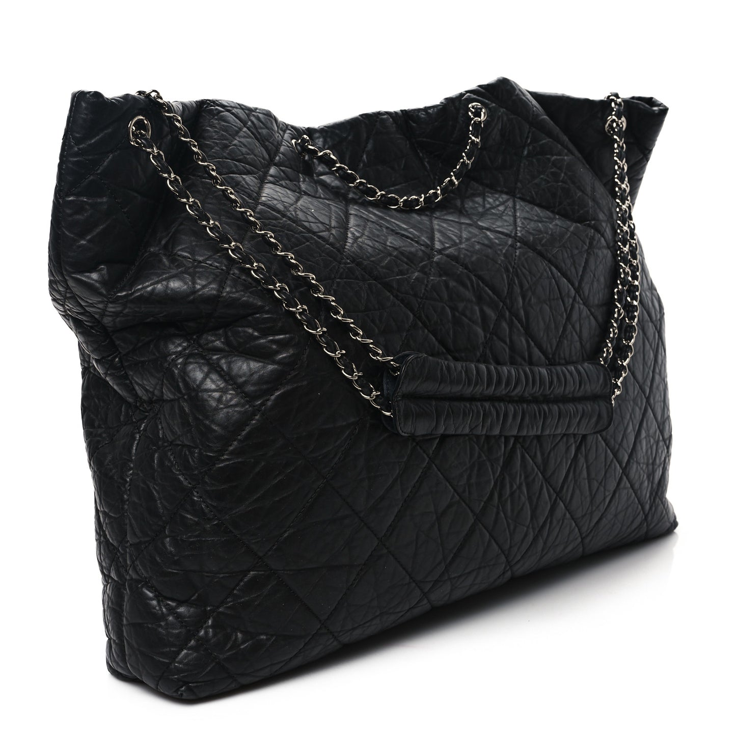 Aged Calfskin Large Reissue Drawstring Tote Black
