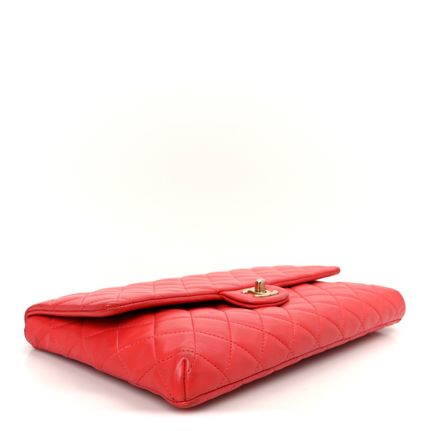 Chanel Lambskin Quilted Flap Clutch Red 4 of 10