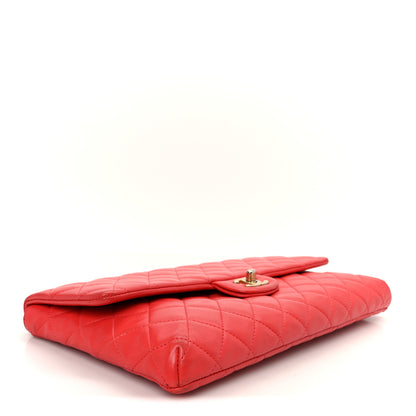 Chanel Lambskin Quilted Flap Clutch Red 4 of 10