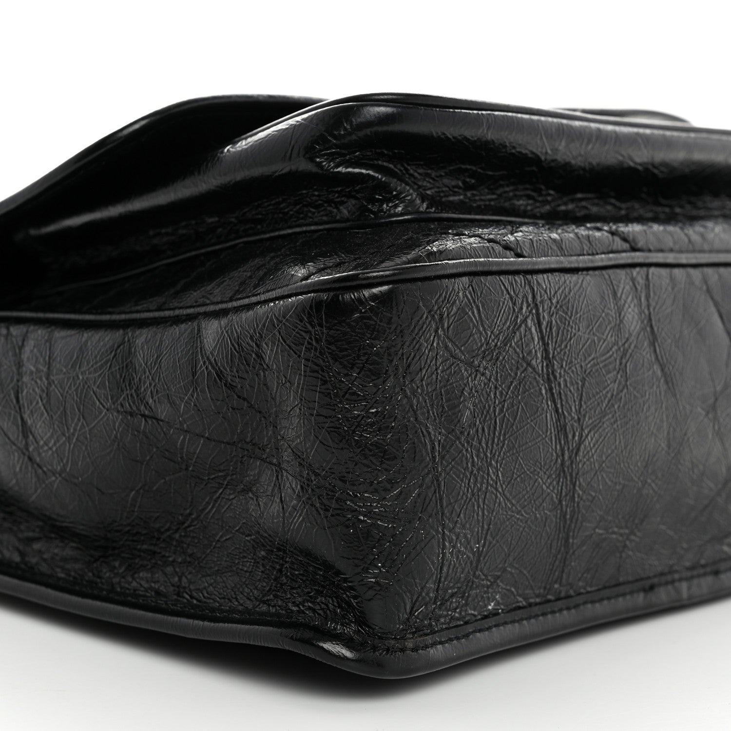 Saint Laurent Crinkled Calfskin Matelasse Monogram Medium Niki Chain Satchel Black 9 of 10