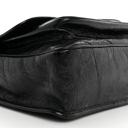 Saint Laurent Crinkled Calfskin Matelasse Monogram Medium Niki Chain Satchel Black 9 of 10