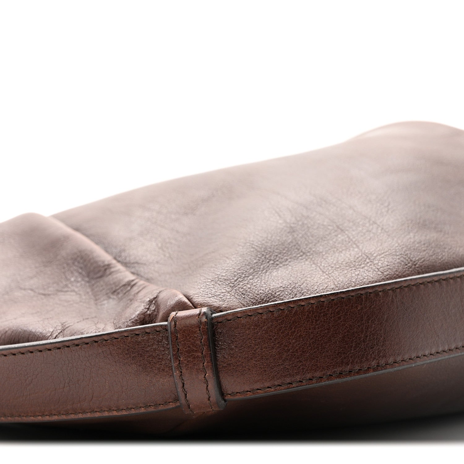 Saint Laurent Buffalo Leather Medium Mombasa Horn Bag Brown 8 of 12