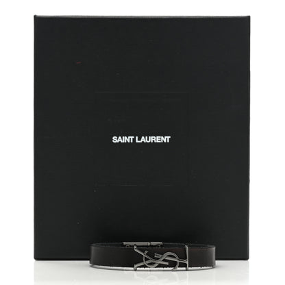 Saint Laurent Calfskin Monogram Bracelet M Black 4 of 4