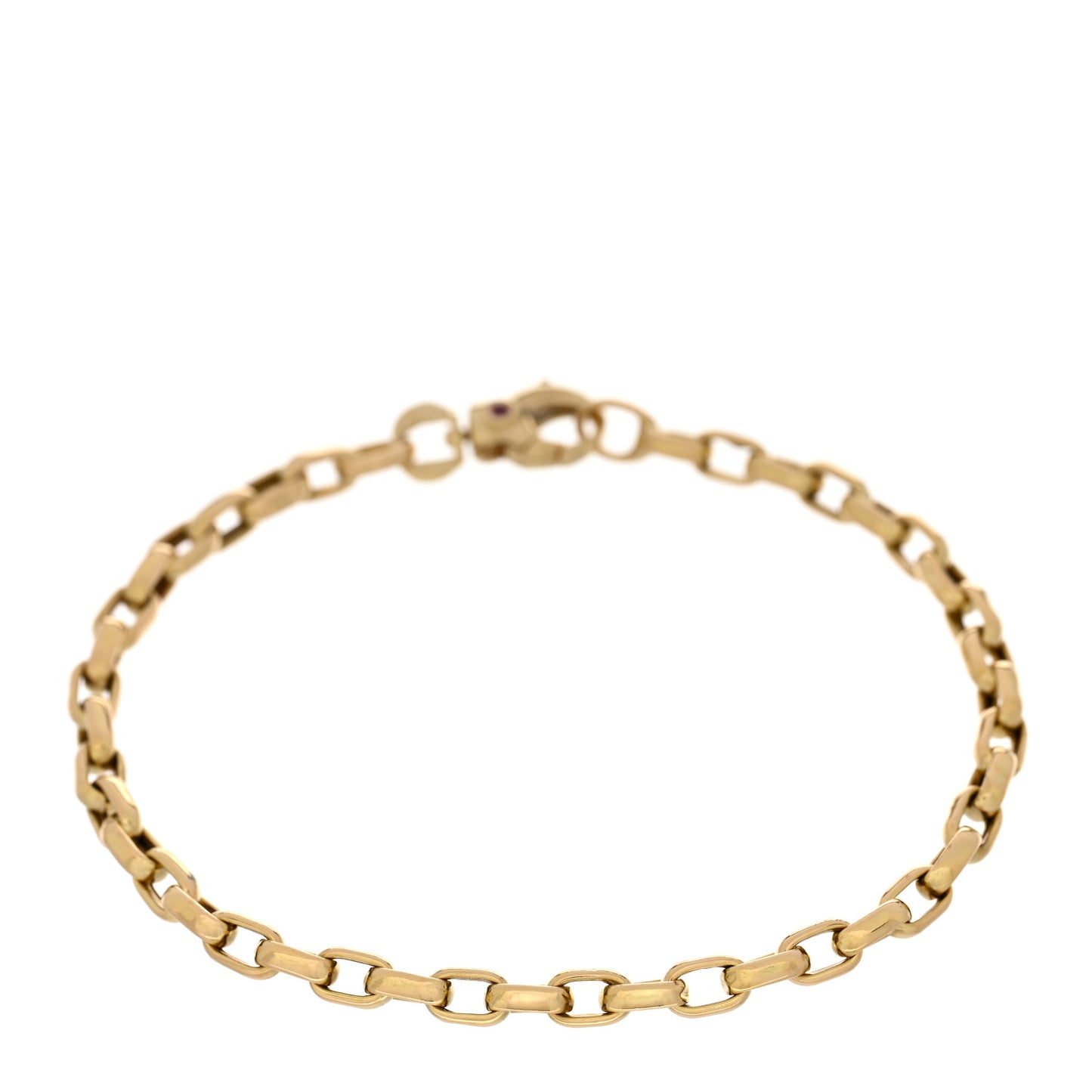 18K Yellow Gold Square Link Chain Bracelet