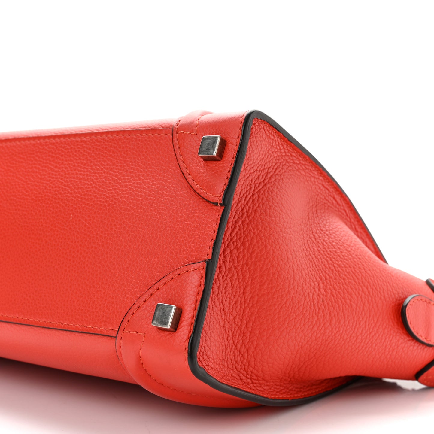 Drummed Calfskin Micro Luggage Coquelicot