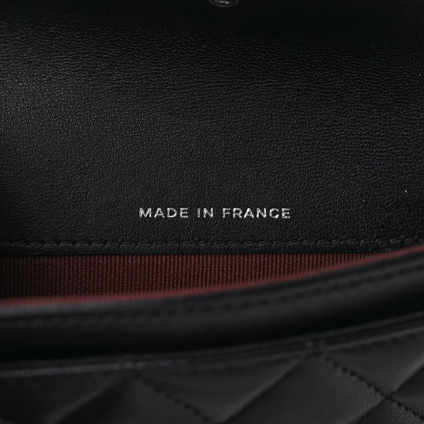 Lambskin Quilted Flap Card Holder Wallet Black