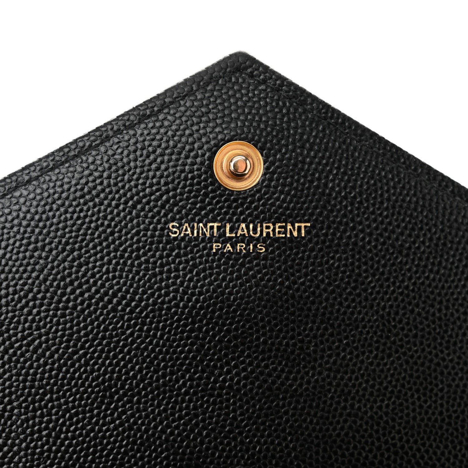 Saint Laurent Grain De Poudre Matelasse Chevron Monogram Chain Wallet Black 6 of 10
