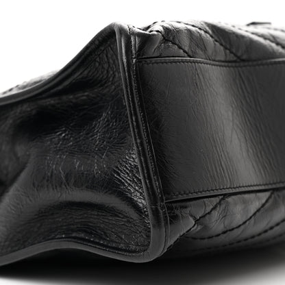 Saint Laurent Crinkled Calfskin Matelasse Monogram Medium Niki Shopper Tote Black 9 of 11