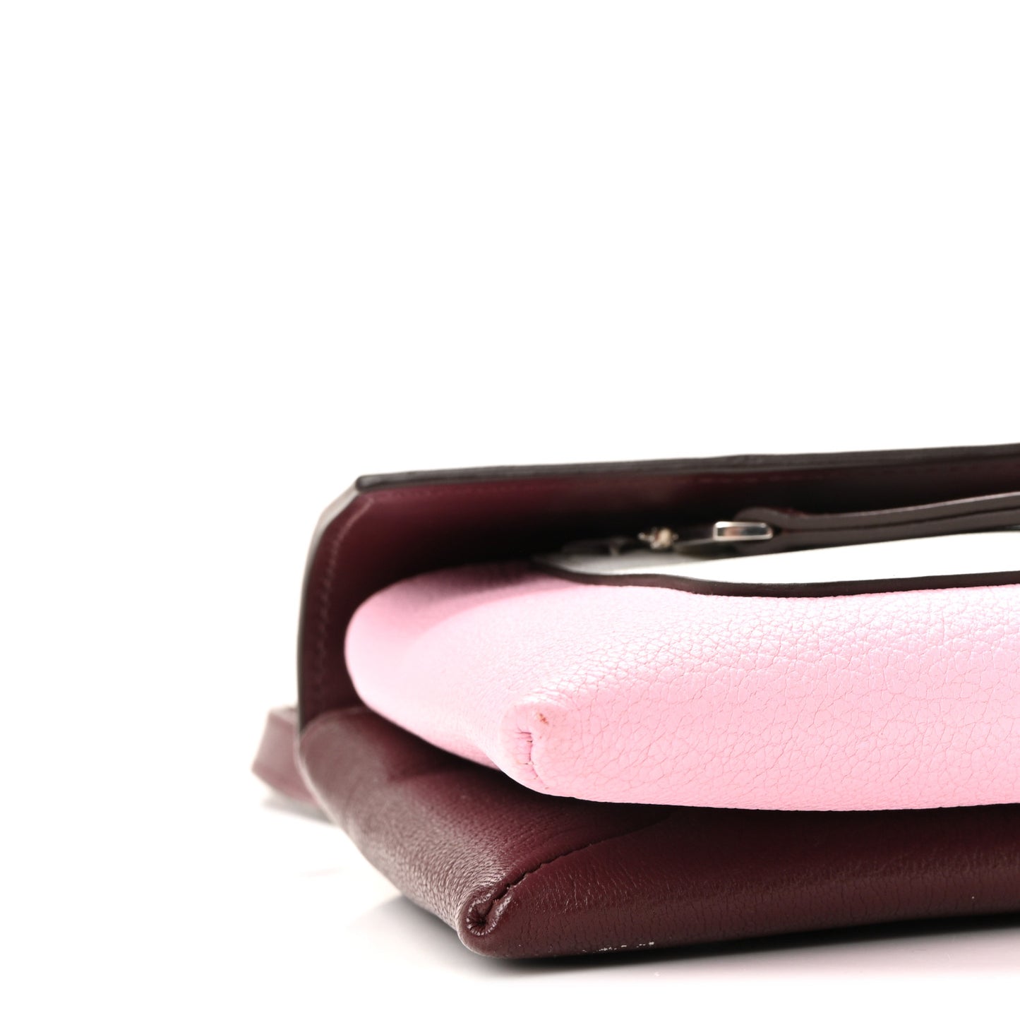 Calfskin Duetto Crossbody Bag Burgundy Pink