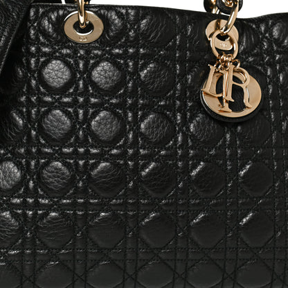 Christian Dior Grained Calfskin Cannage Large Supple Lady Dior Black 8 of 12