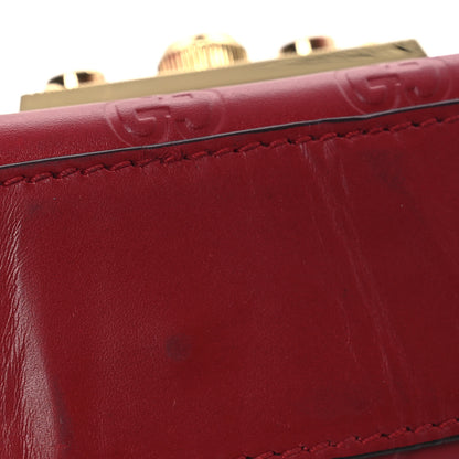 Gucci Guccissima Small Padlock Shoulder Bag Hibiscus Red 13 of 17