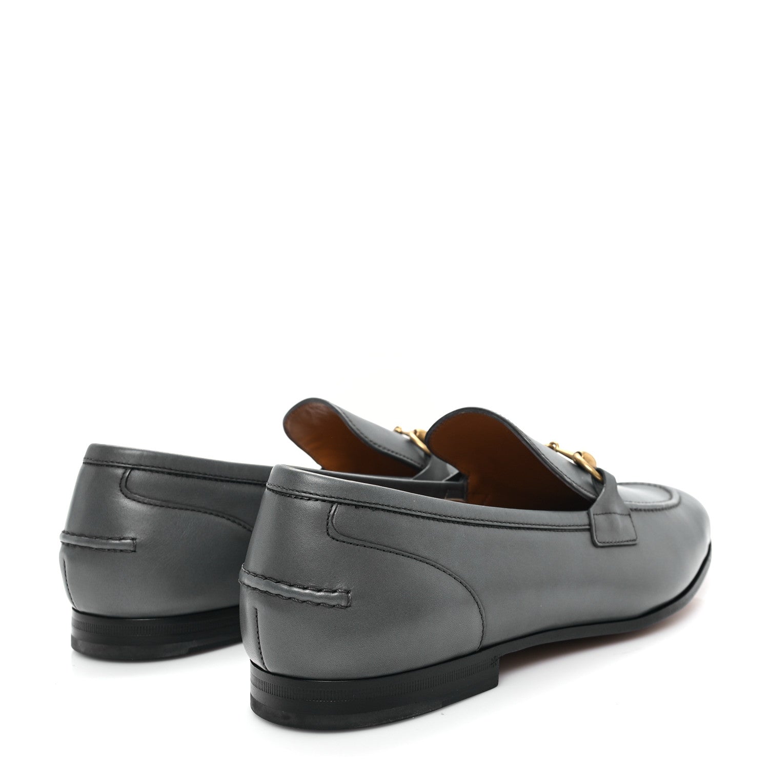 Gucci Calfskin Horsebit Mens Jordaan Loafers 11.5 Graphite Grey 5 of 10