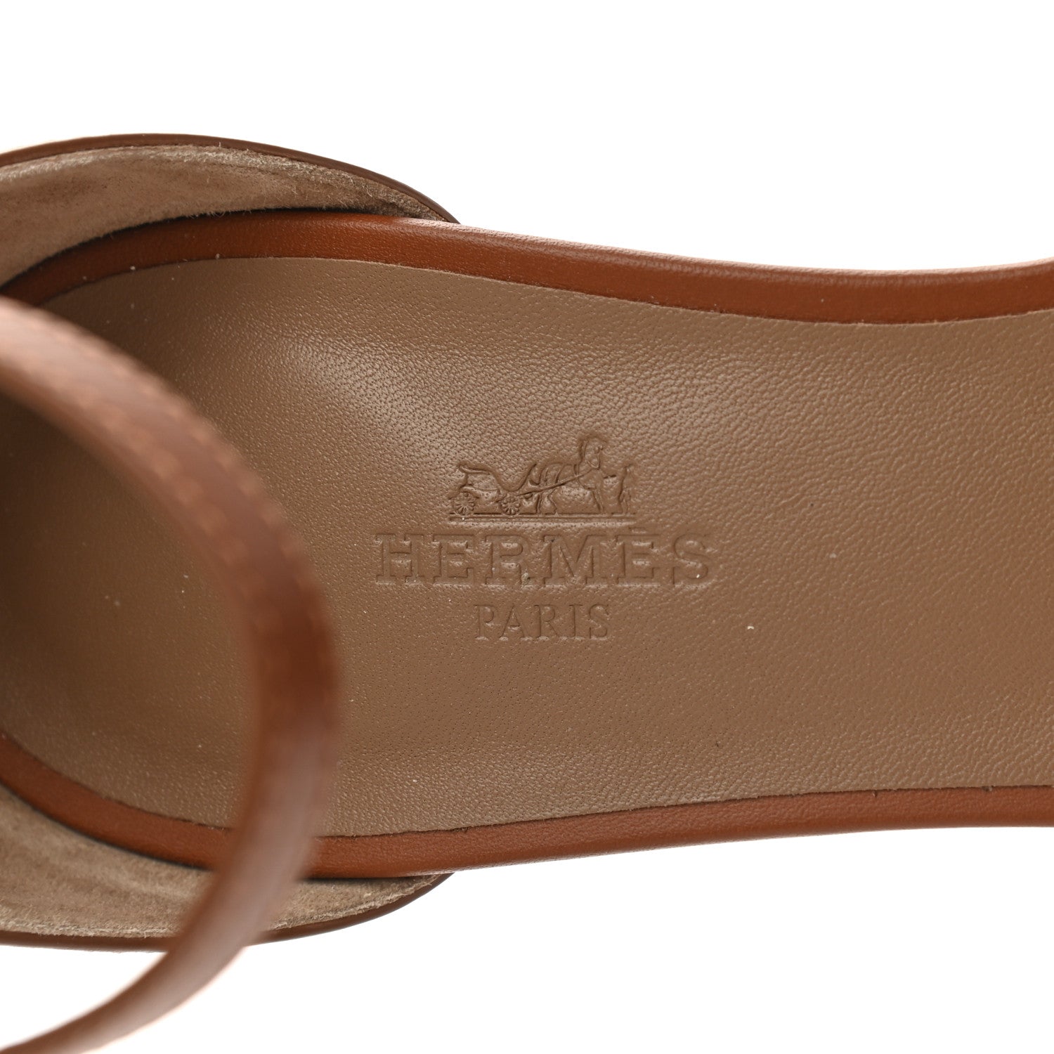 Hermes Calfskin Legend Wedge Sandals 37.5 Gold 11 of 13