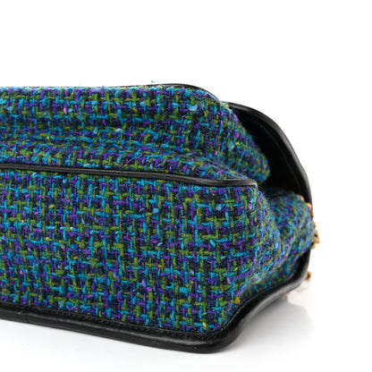 Saint Laurent Tweed Calfskin Matelasse Monogram Baby Niki Chain Satchel Blue 10 of 10