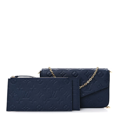 Louis Vuitton Empreinte Pochette Felicie Chain Wallet Navy 3 of 10
