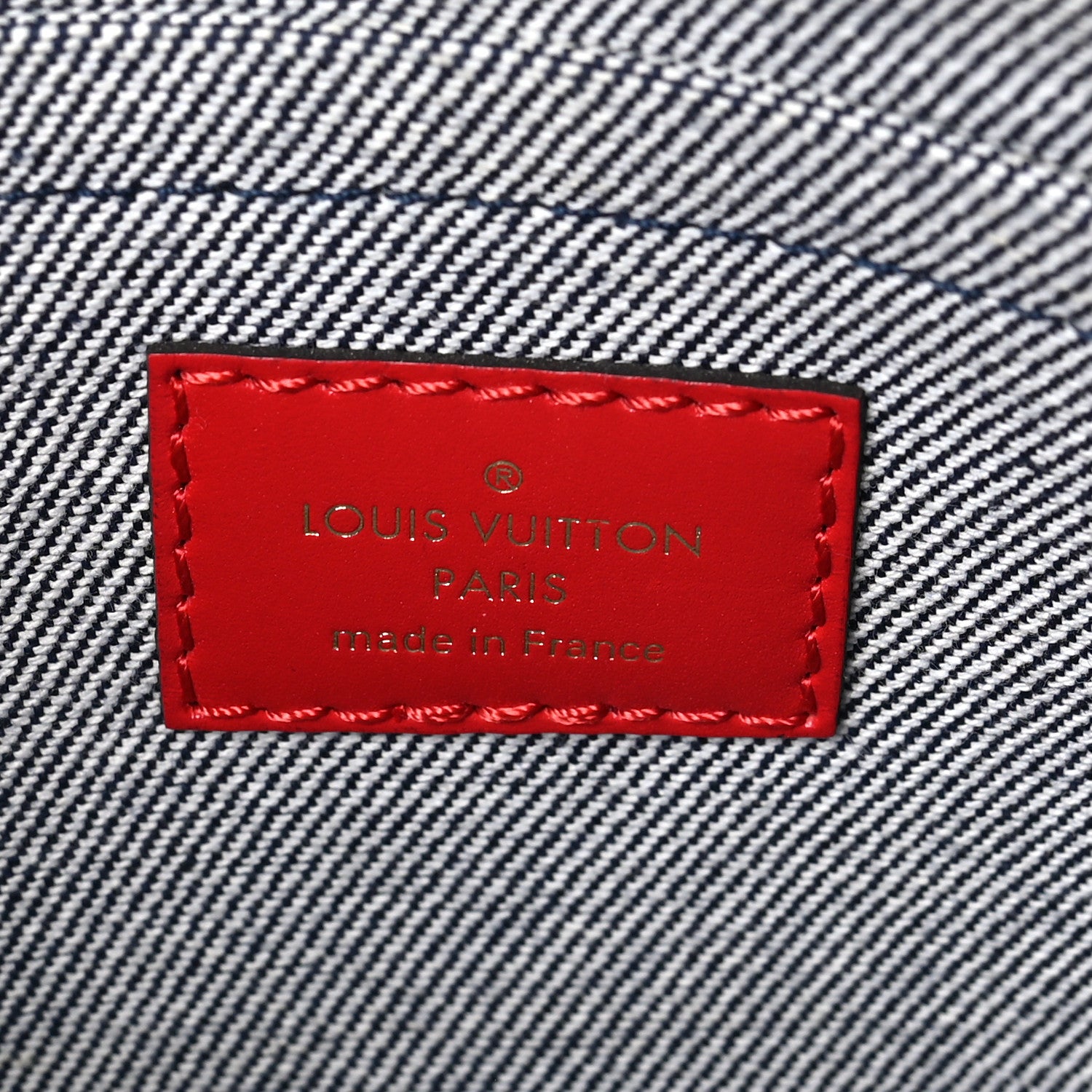 Louis Vuitton Denim Damier Monogram Patchwork Multi Pochette Accessories Blue Rouge 7 of 8