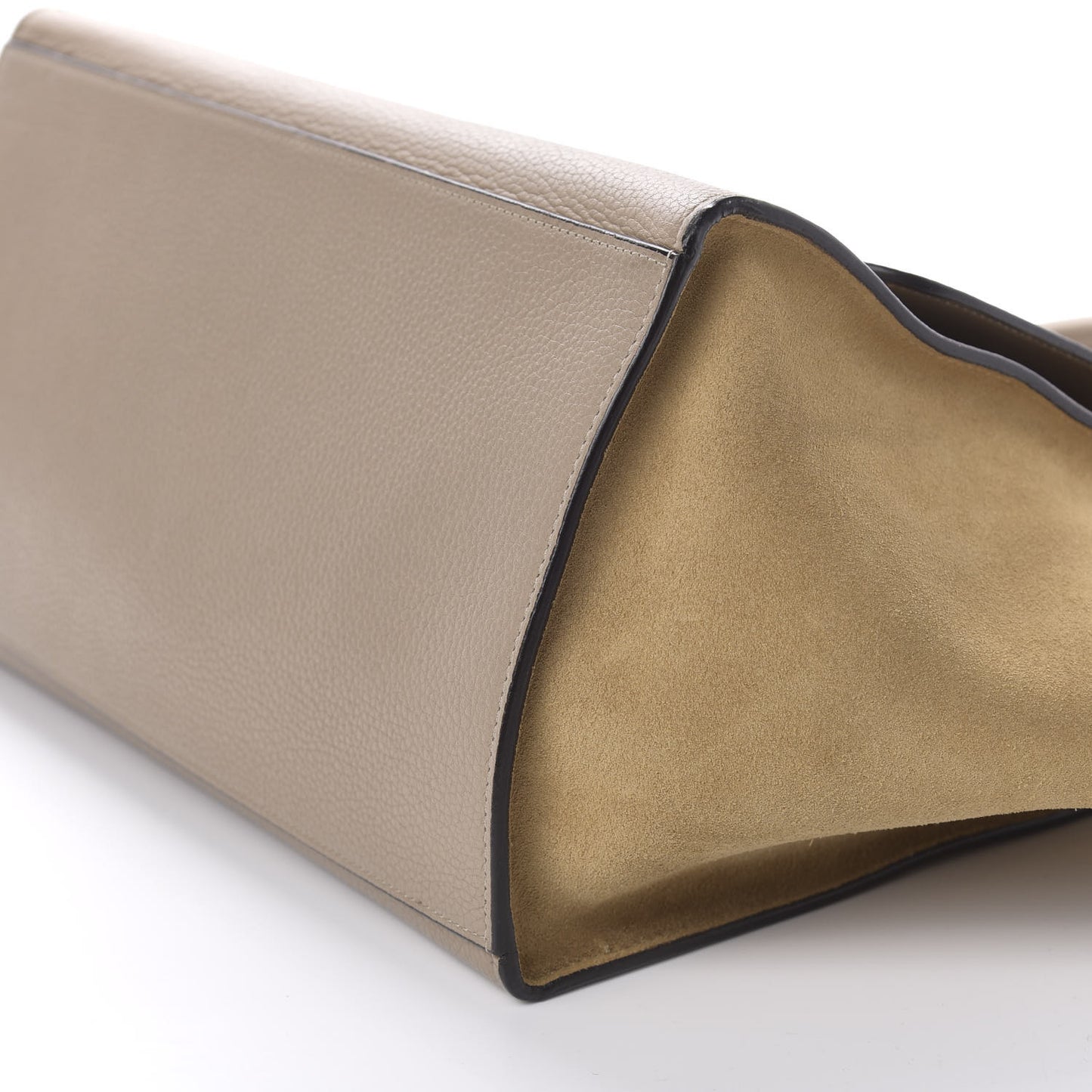 Drummed Calfskin Suede Medium Trapeze Dune