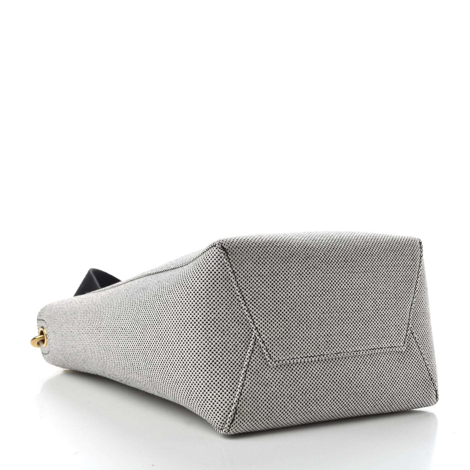Celine Textured Canvas Small Sangle Bucket Bag Black White 4 of 9