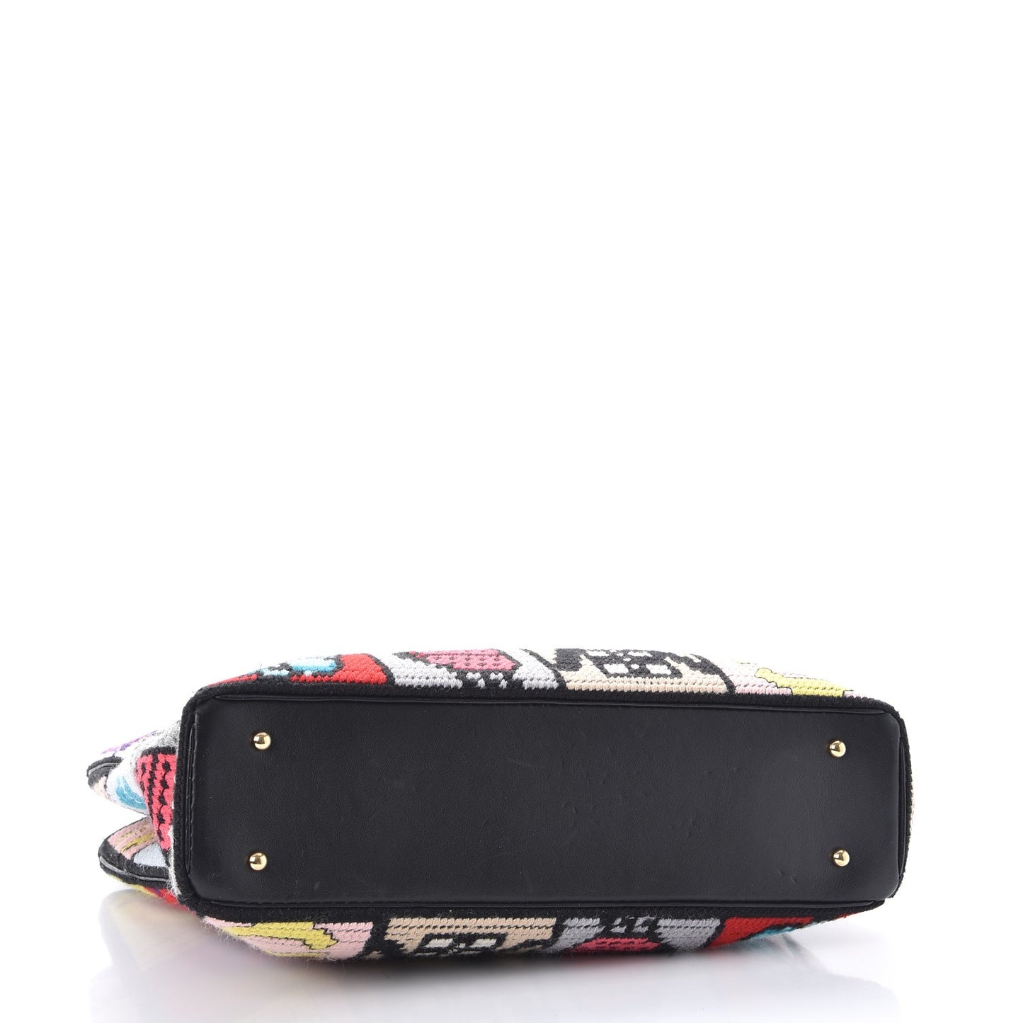 Needlepoint Precious Symbols Shoulder Bag Black