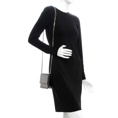 Valentino Garavani Vitello Mini Rockstud Chain Flap Crossbody Bag Black 2 of 11