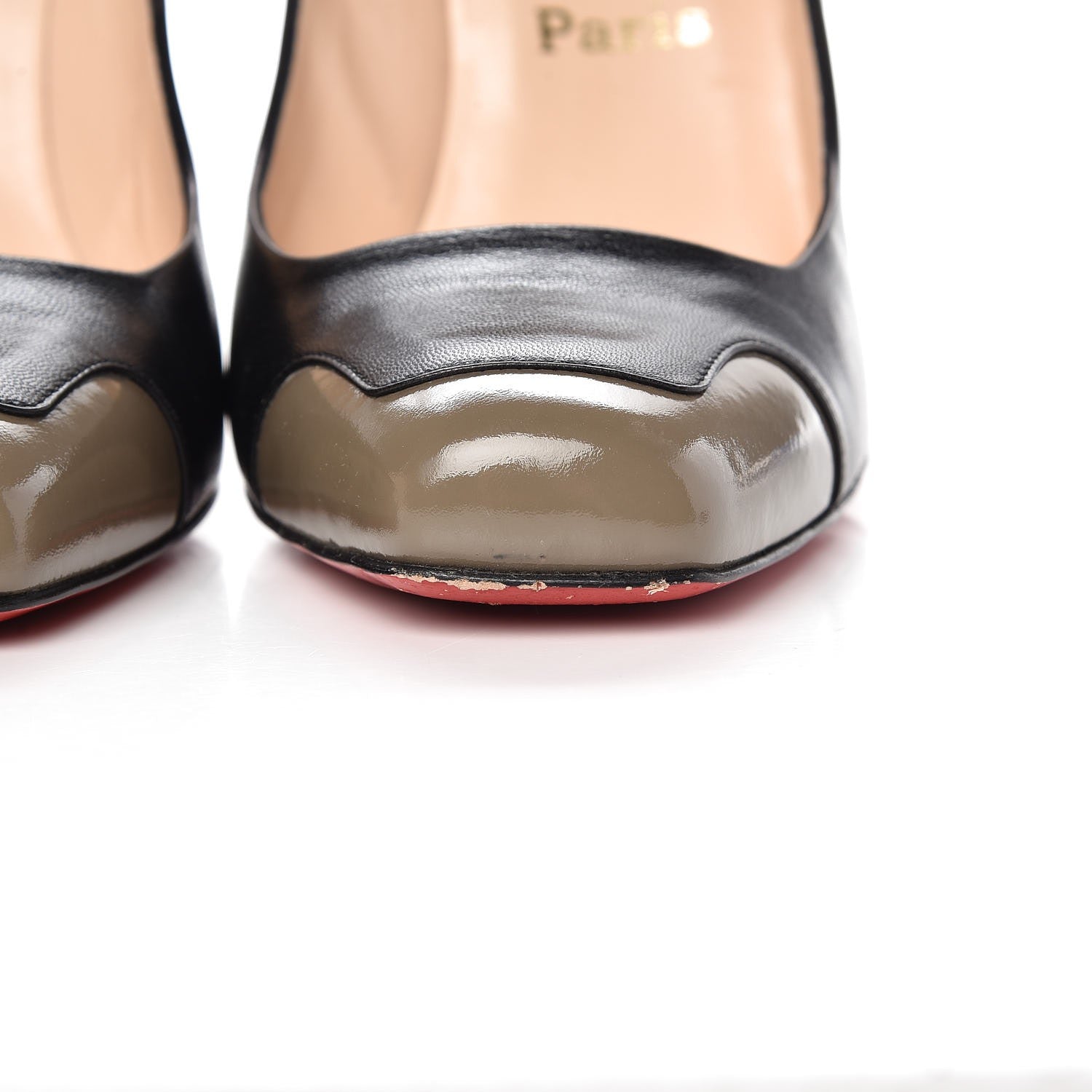 Christian Louboutin Patent Nappa Lady Grant 100 Cap Toe Pumps 40 Grey Black 12 of 16