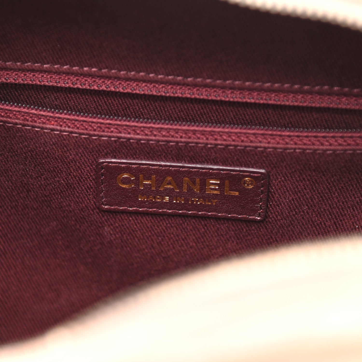 Chanel Shiny Calfskin Goatskin Quilted Coco Curve Vanity Beige 6 of 10