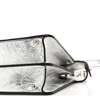 Fendi Rock Millenium Laminata Small Peekaboo I SEE U Satchel Argento 11 of 11