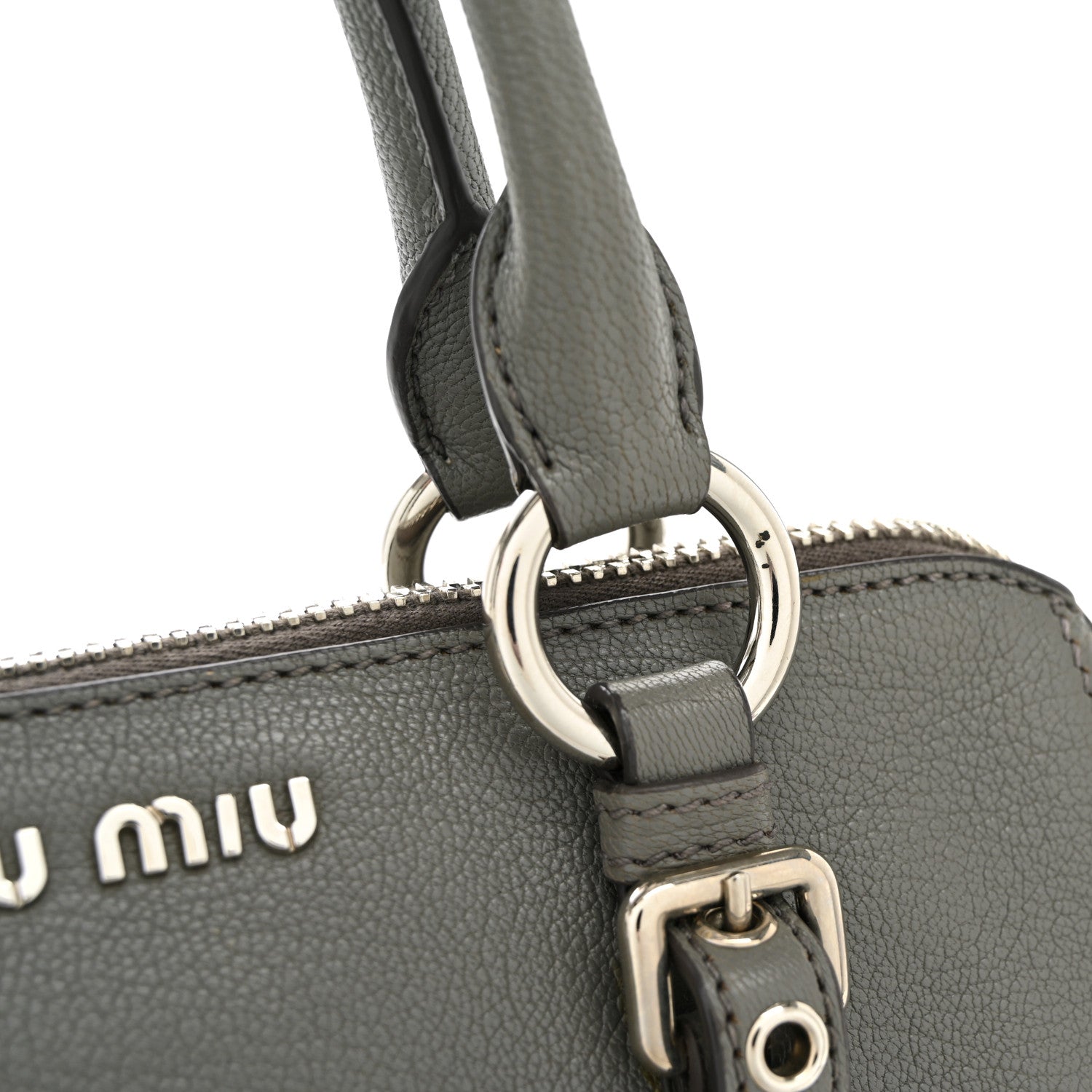 Miu Miu Goatskin Madras Bauletto Pomice 11 of 13