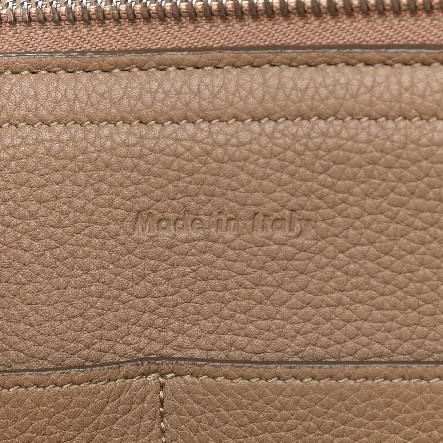Baby Grained Calfskin Small Tri-Fold Bag Light Taupe