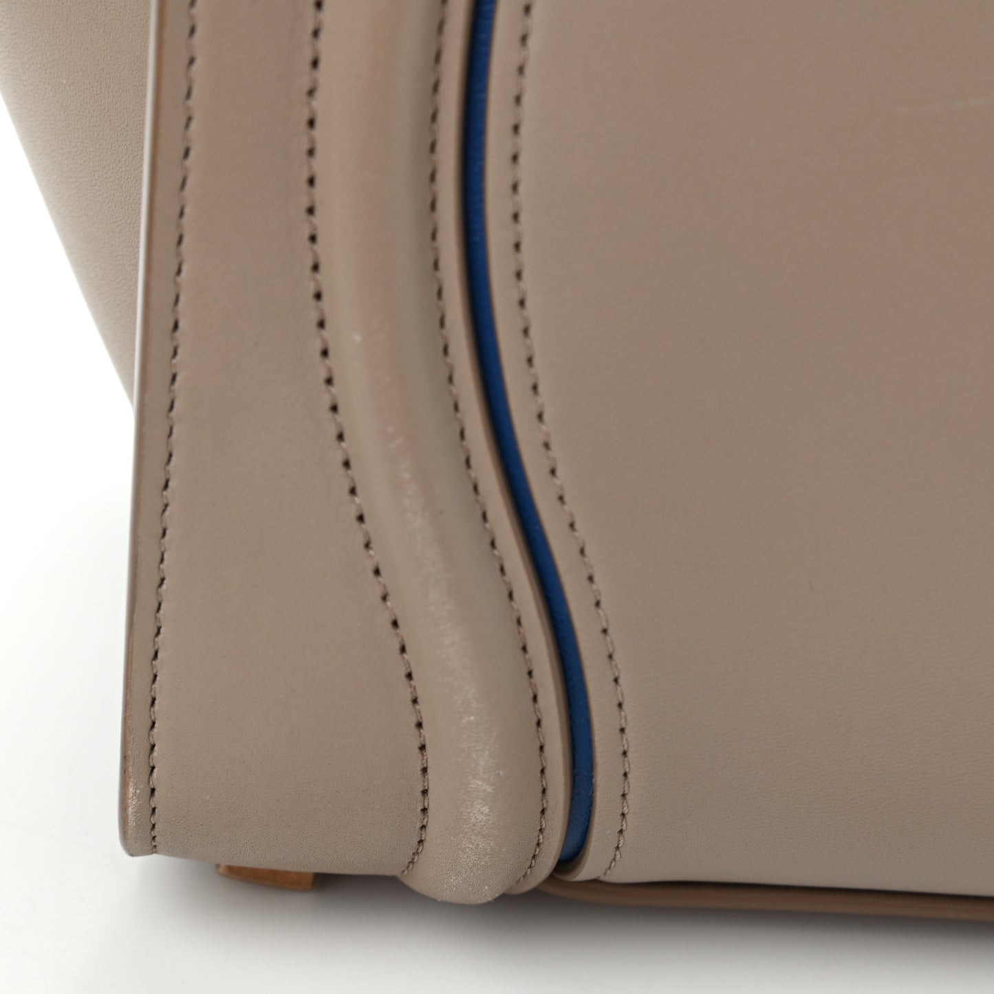 Smooth Calfskin Interstice Micro Luggage Light Taupe