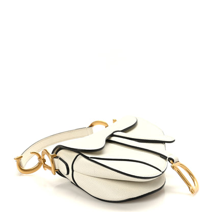 Christian Dior Grained Calfskin Mini Saddle Bag White 4 of 8