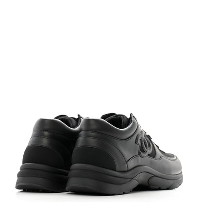 Chanel Lambskin Fabric CC Uniform Mens Sneakers 40 Black 6 of 10
