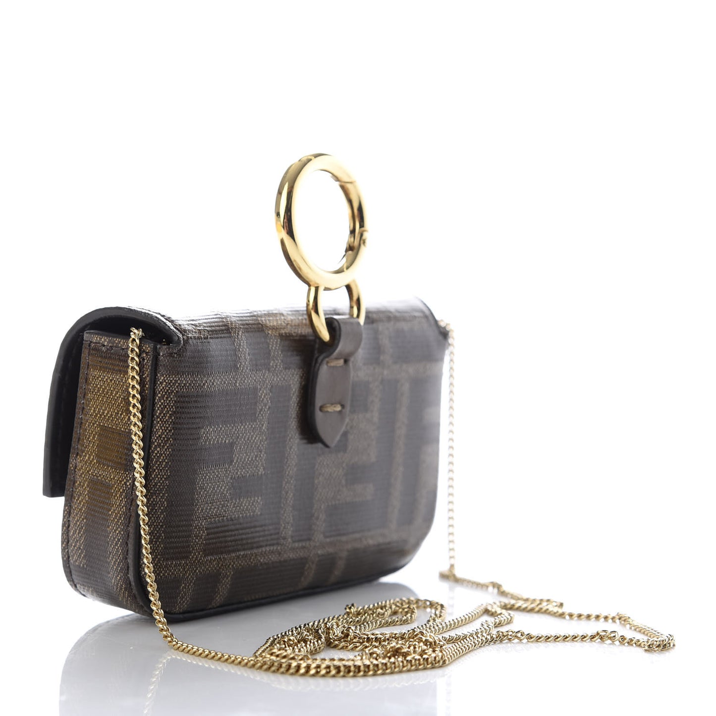 Glazed Fabric FF 1974 Nano Baguette Charm Mogano Panna