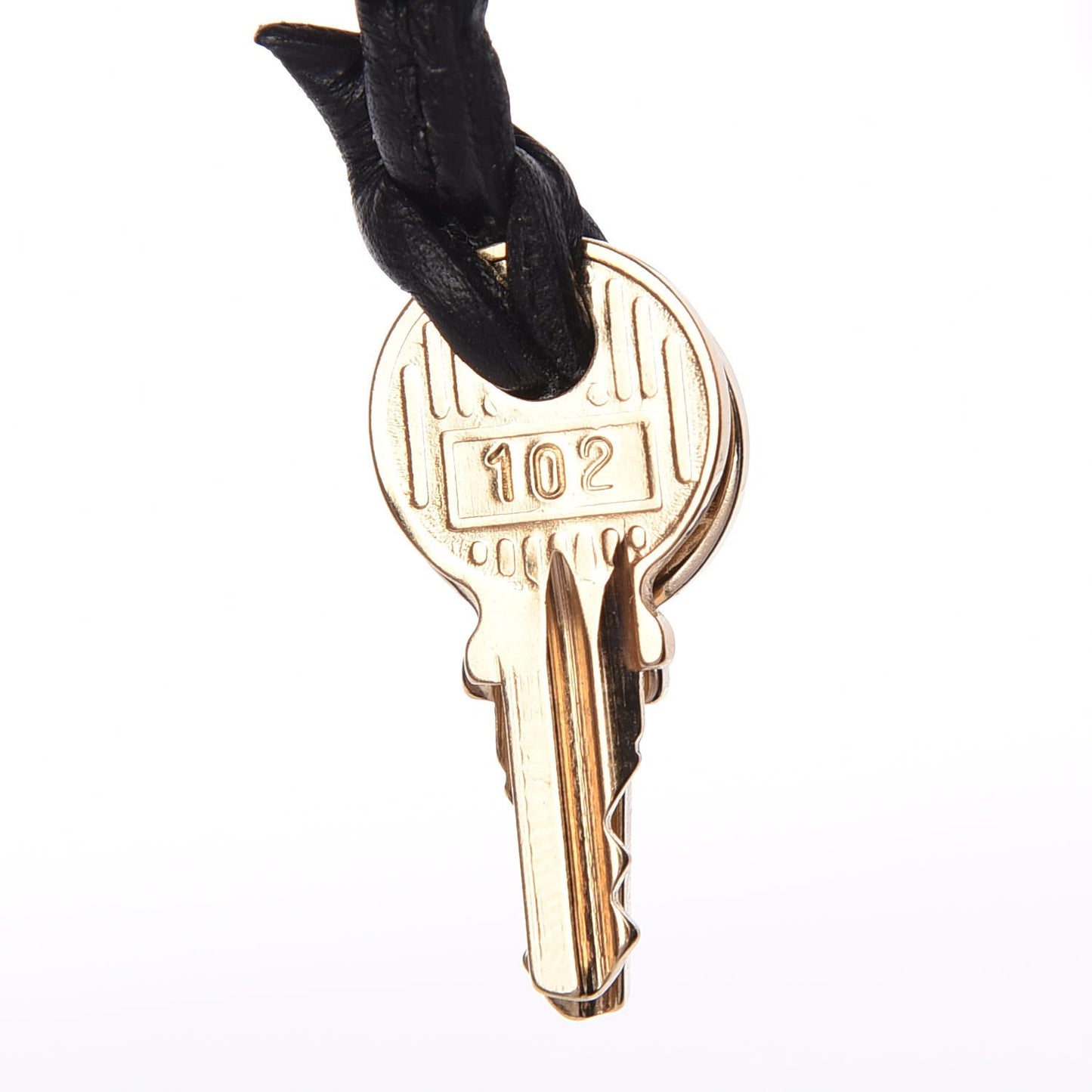 Calfskin Lock and Key Clochette Set Black