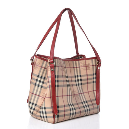 Burberry Haymarket Check Small Canterbury Tote Military Red 3 of 9
