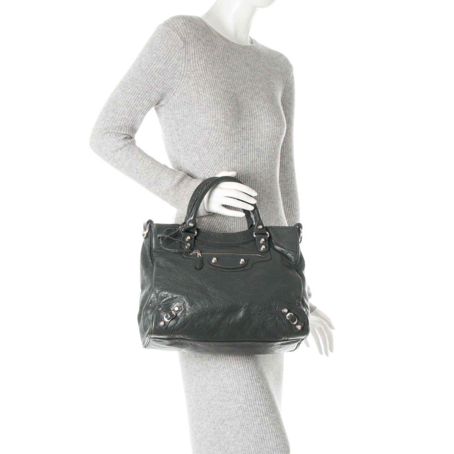 Balenciaga Agneau Giant 12 Silver Hardware Velo Gris Fossile Anthracite 2 of 15