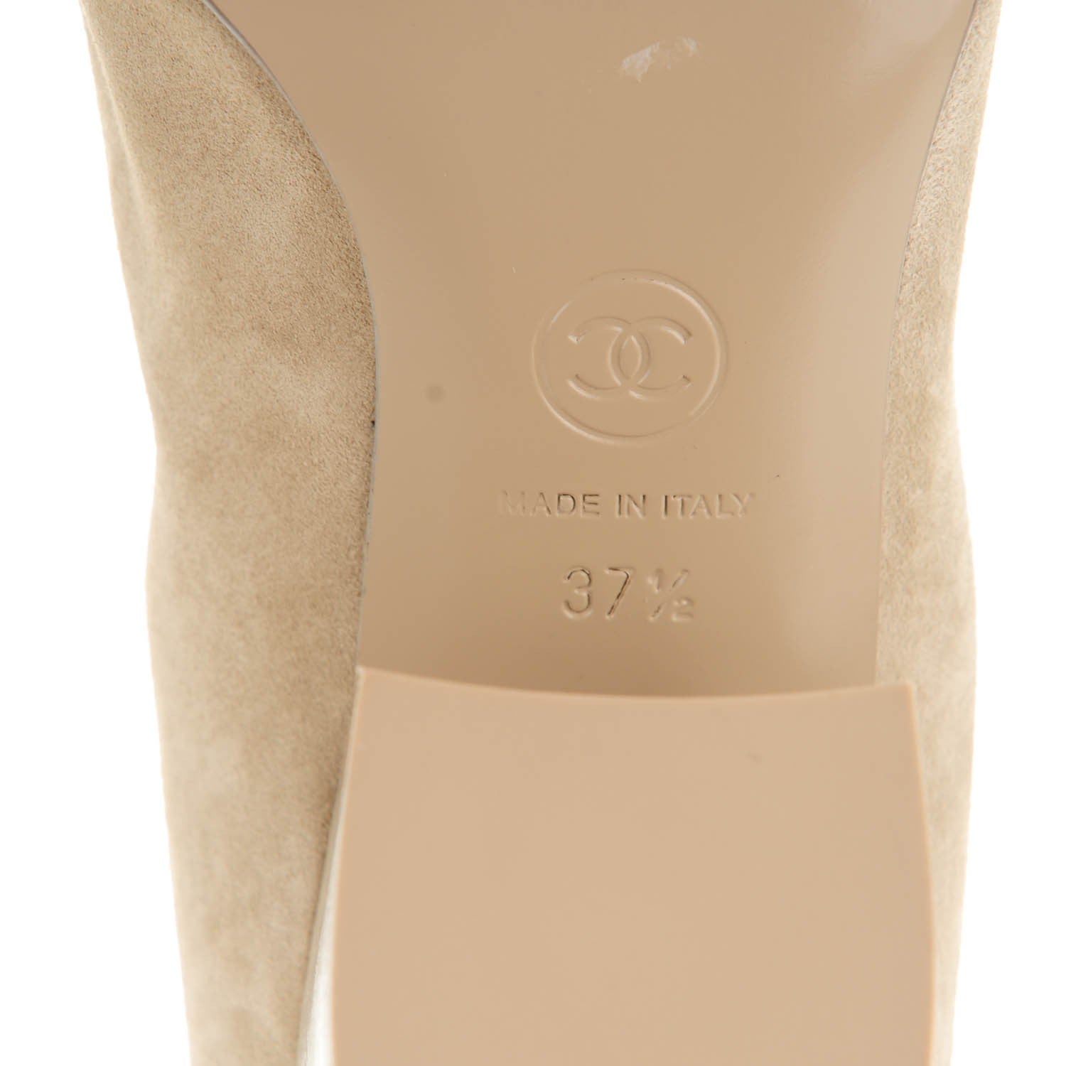 Chanel Suede CC Short Boots 37.5 Beige 6 of 7