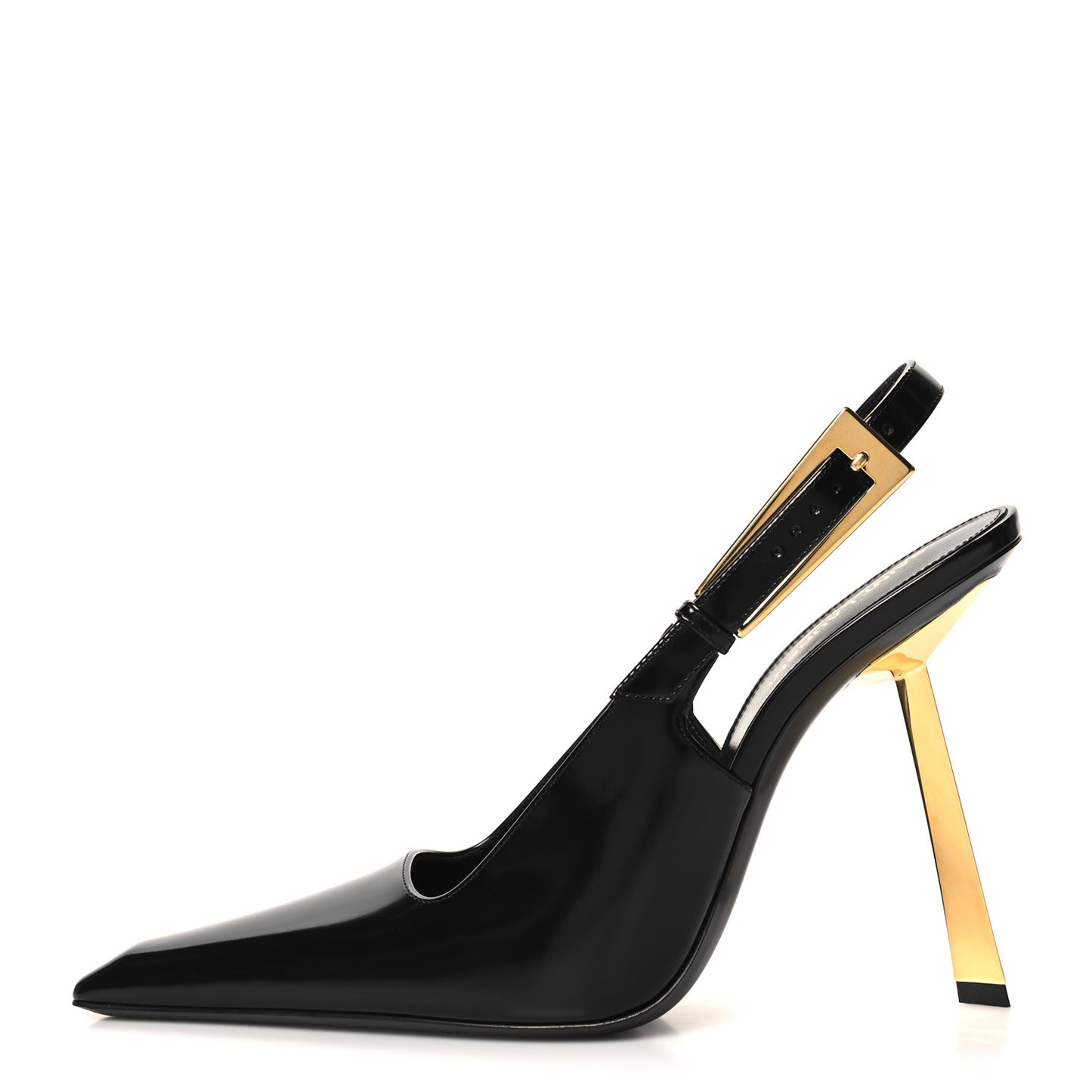 Glazed Calfskin Lee Slingback Pumps 40 Black