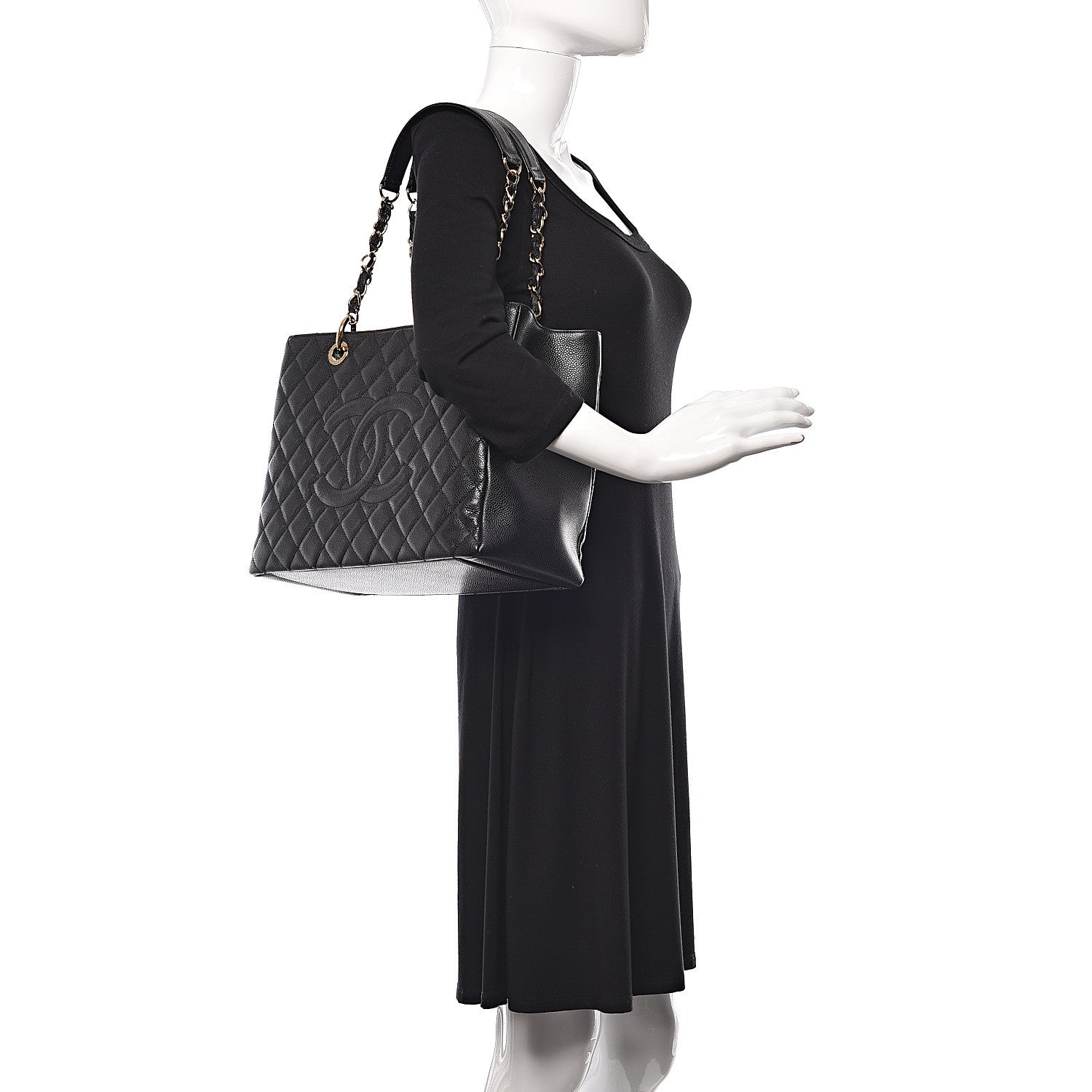 Chanel Caviar Quilted Grand Shopping Tote GST Black 2 of 11