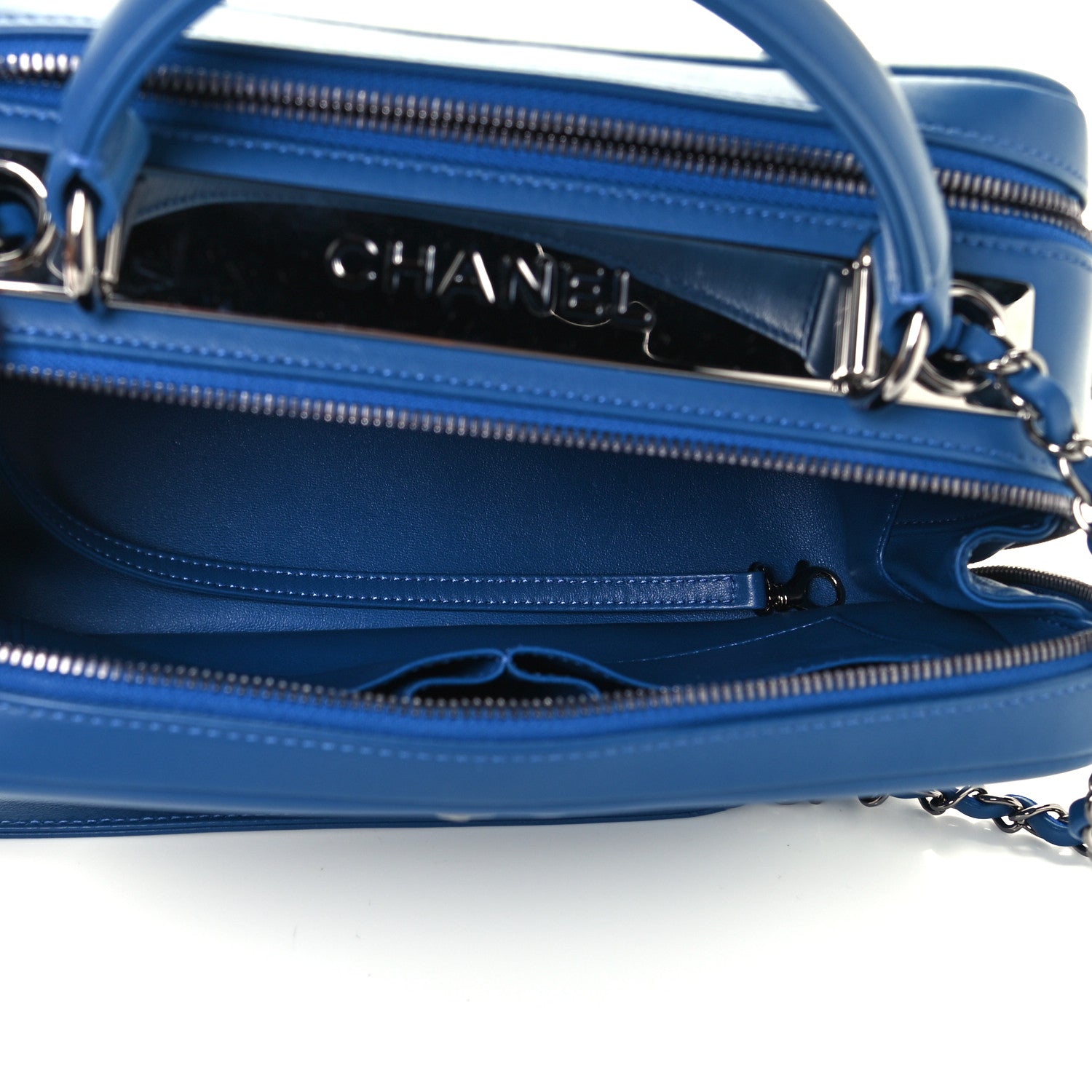 Chanel Calfskin Small Trendy CC Bowling Bag Blue 5 of 11