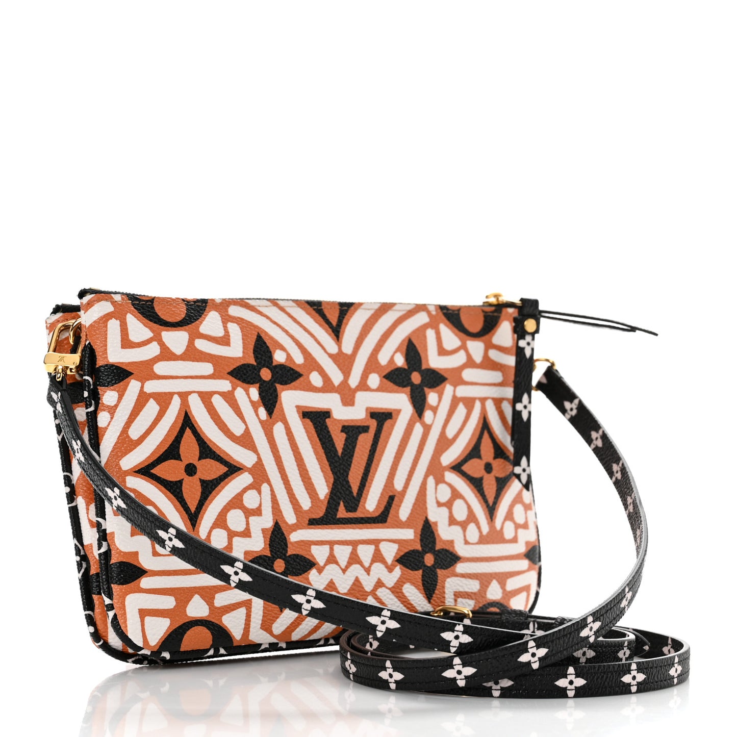 Monogram Giant Crafty Double Zip Pochette Creme Caramel