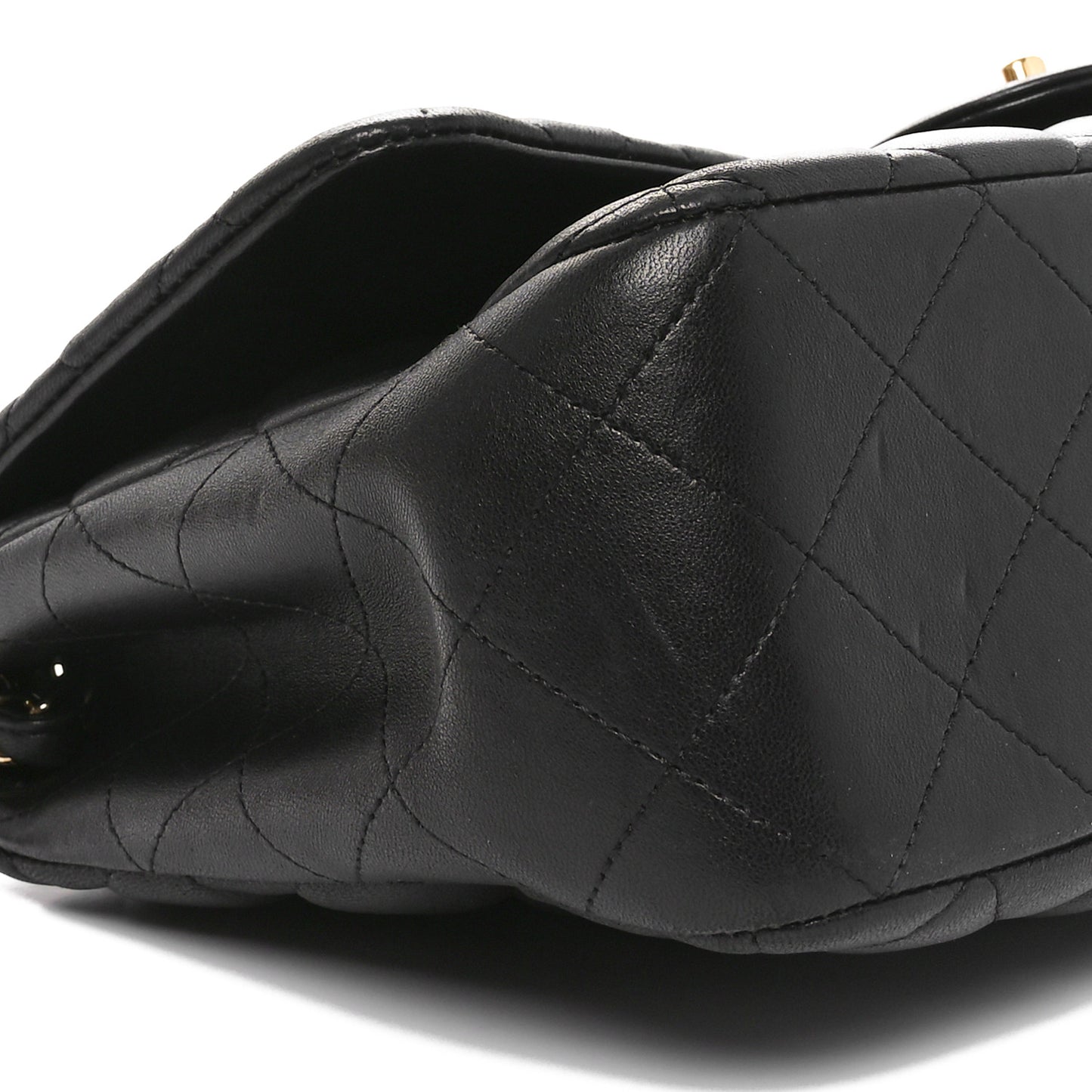 Lambskin Quilted Jumbo Single Flap Black