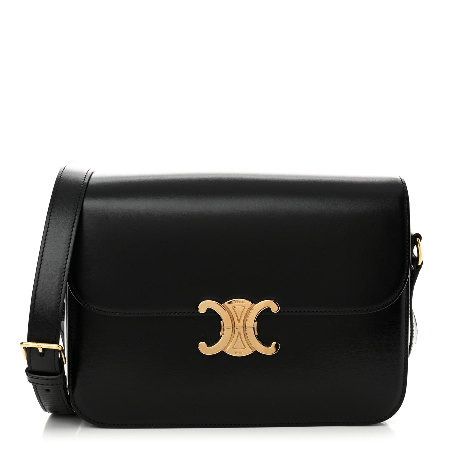 Shiny Calfskin Large Triomphe Black