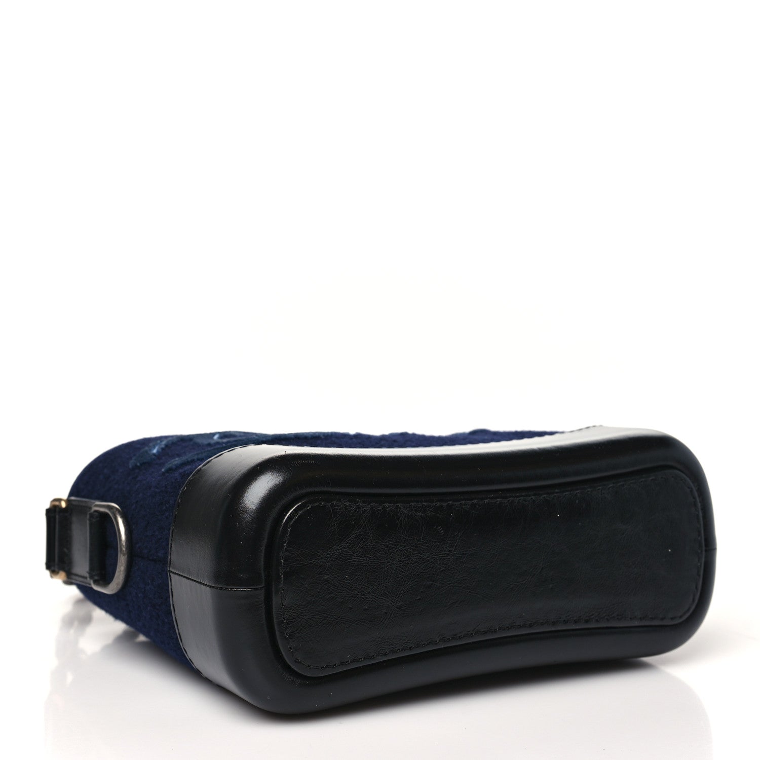 Chanel Calfskin Wool Embroidered Paris Hamburg Medium Gabrielle Hobo Dark Navy Blue 4 of 11