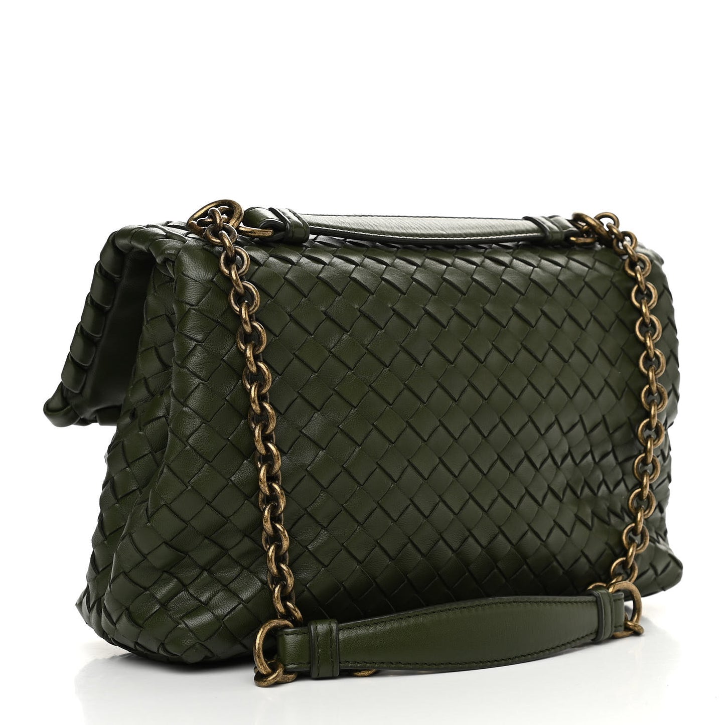 Nappa Intrecciato Baby Olimpia Shoulder Bag Moss