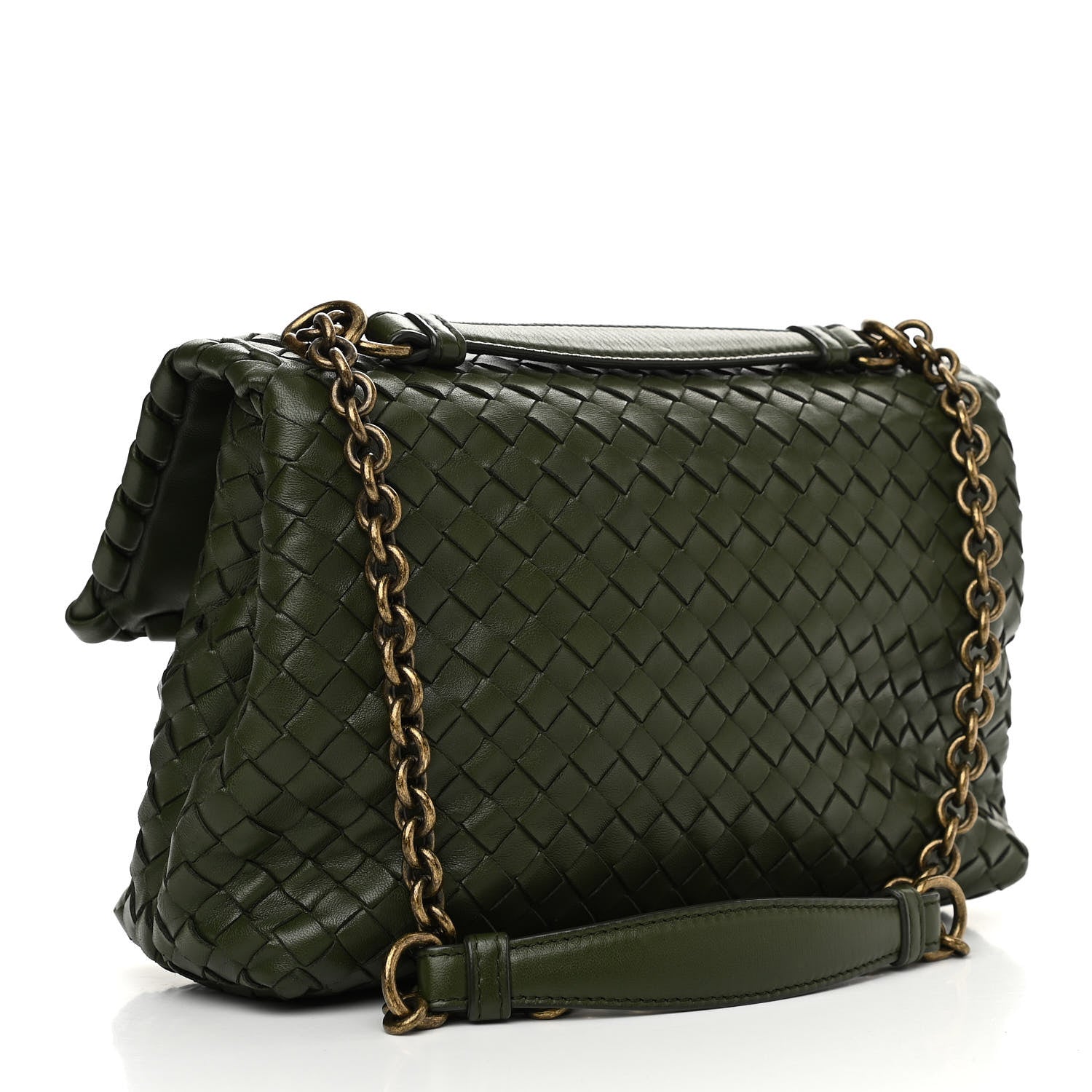 Bottega Veneta Nappa Intrecciato Baby Olimpia Shoulder Bag Moss 4 of 13