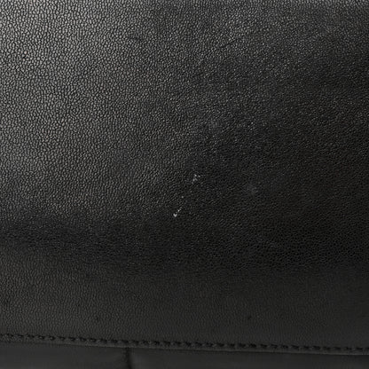 Saint Laurent Lambskin Quilted Medium Loulou Puffer Monogram Chain Satchel Black 12 of 12