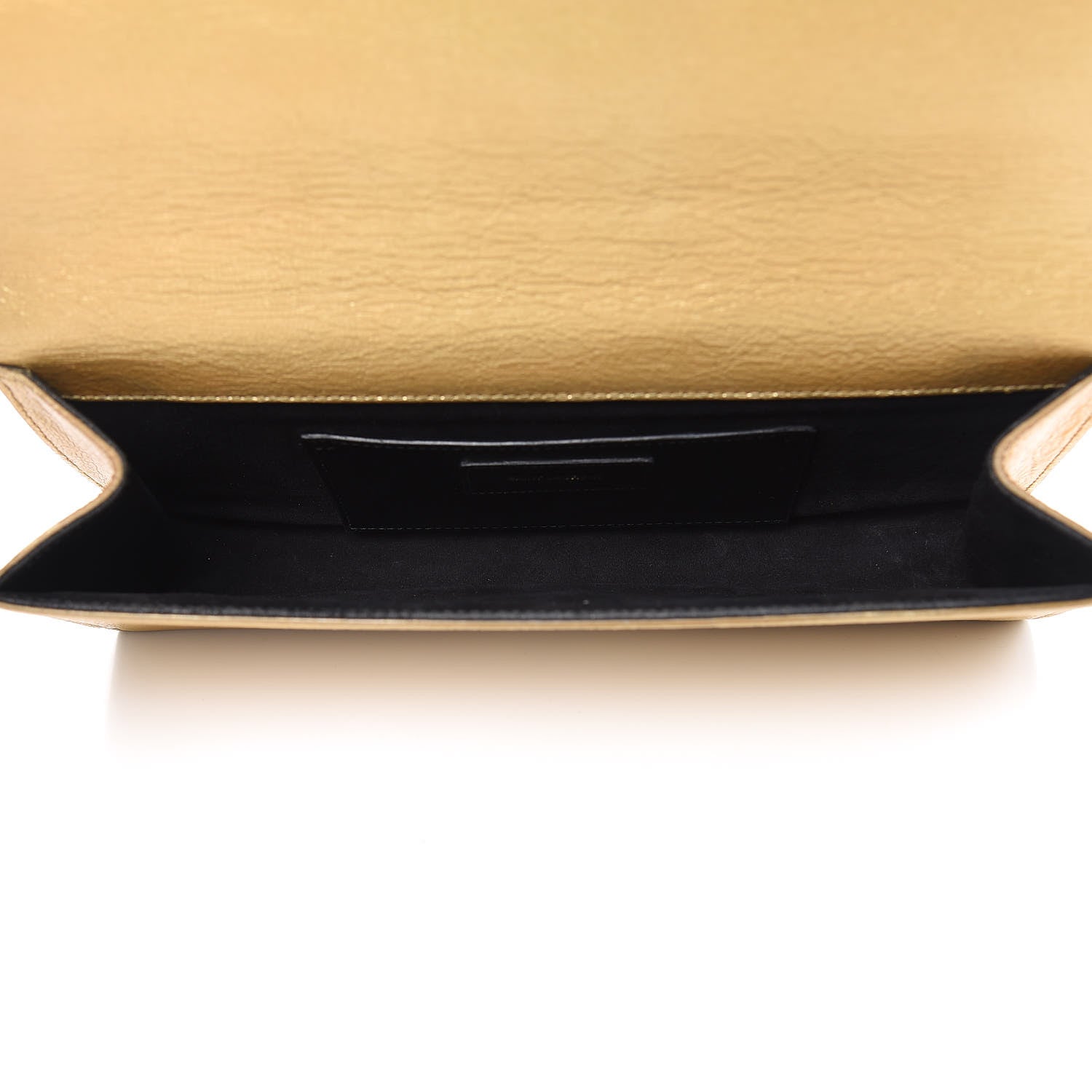 Saint Laurent Metallic Calfskin Monogram Cassandre Clutch Gold 5 of 14