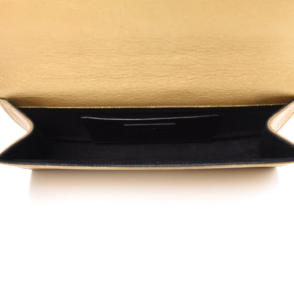 Saint Laurent Metallic Calfskin Monogram Cassandre Clutch Gold 5 of 14