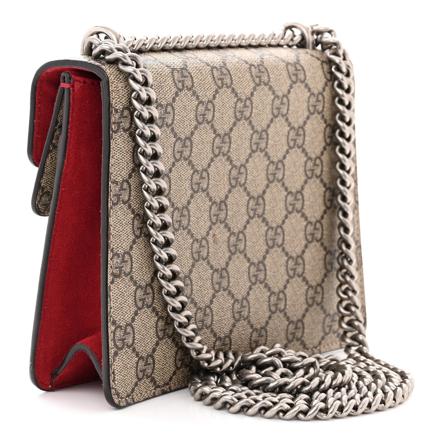 Gucci GG Supreme Monogram Mini Dionysus Shoulder Bag Hibiscus Red 3 of 12